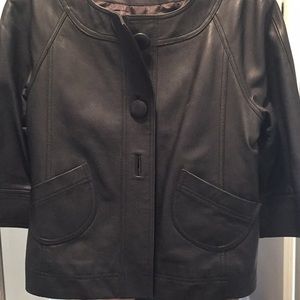 Leather swing jacket